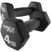 Гантели для фитнеса неопреновые 2 x 4 кг Trex Sport TX-040VD