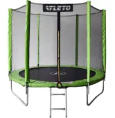 Батут с внешней сеткой Atleto 8FT 252 см зеленый