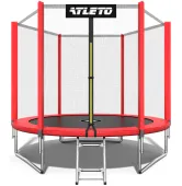 Батут с внешней сеткой Atleto 8FT 252 см красный