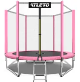 Батут с внешней сеткой Atleto 8FT 252 см розовый