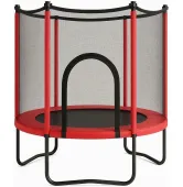Батут FitToSky 5FT 152 см Black с внешней сеткой красный