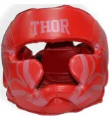 Защитный шлем боксерский THOR 727 (Leather) COBRA Red