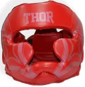 Захисний шолом боксерський THOR 727 (Leather) COBRA Red