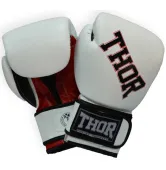 Боксерские перчатки THOR RING STAR (Leather) WHITE/RED/BLK
