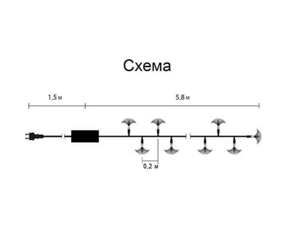 Гирлянда внутренняя Delux Fiber 30LED 7.3m зеленый/прозрачный IP20 10080855