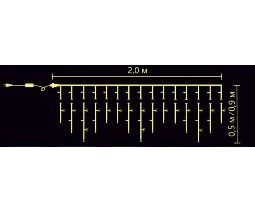 Гирлянда внешняя Lumion Icicle 90 Led 2х0.5 м белый/синий с мерцанием 20442-DЕ