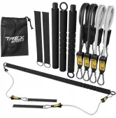 Палка гимнастическая с эспандерами 14-74 кг Trex Sport TX-023TS Серо-черный