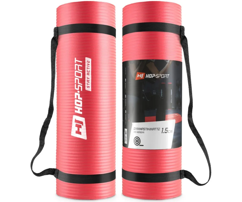 Мат для фитнеса и йоги Hop-Sport HS-N015GM 1,5 см красный