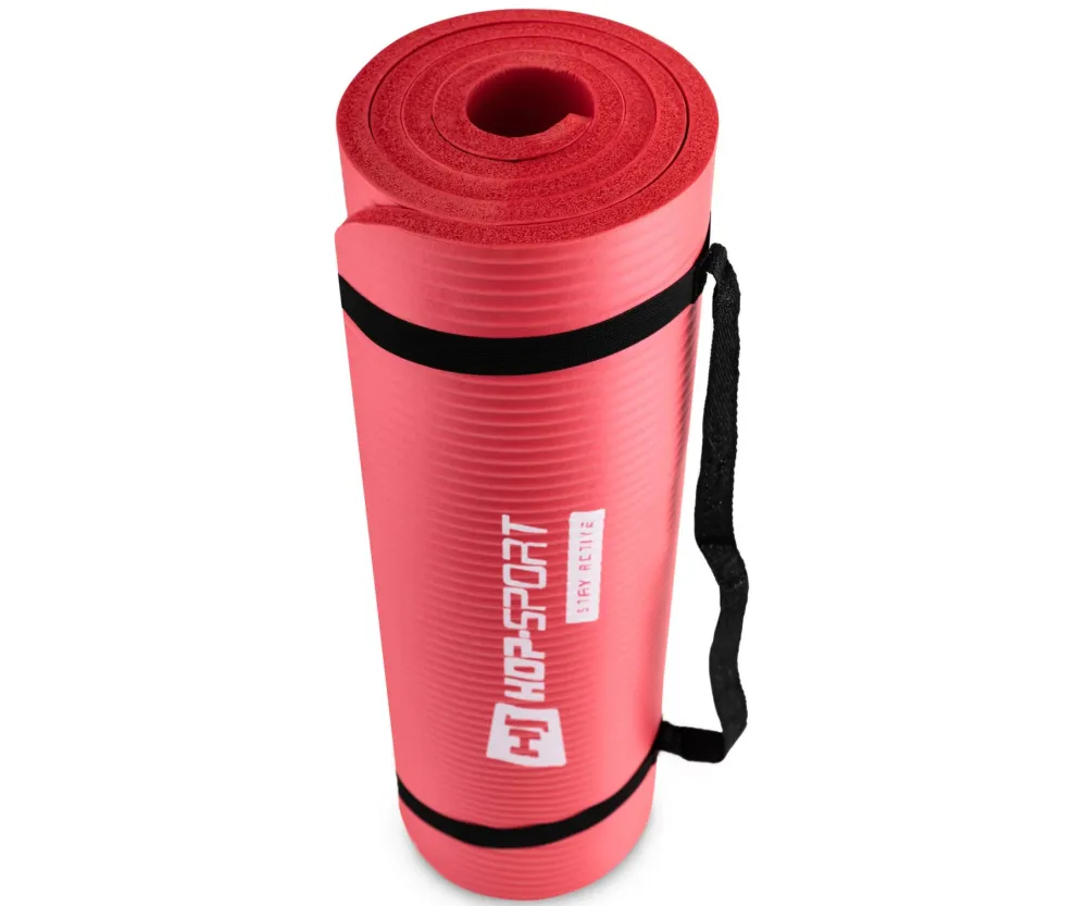 Мат для фитнеса и йоги Hop-Sport HS-N015GM 1,5 см красный