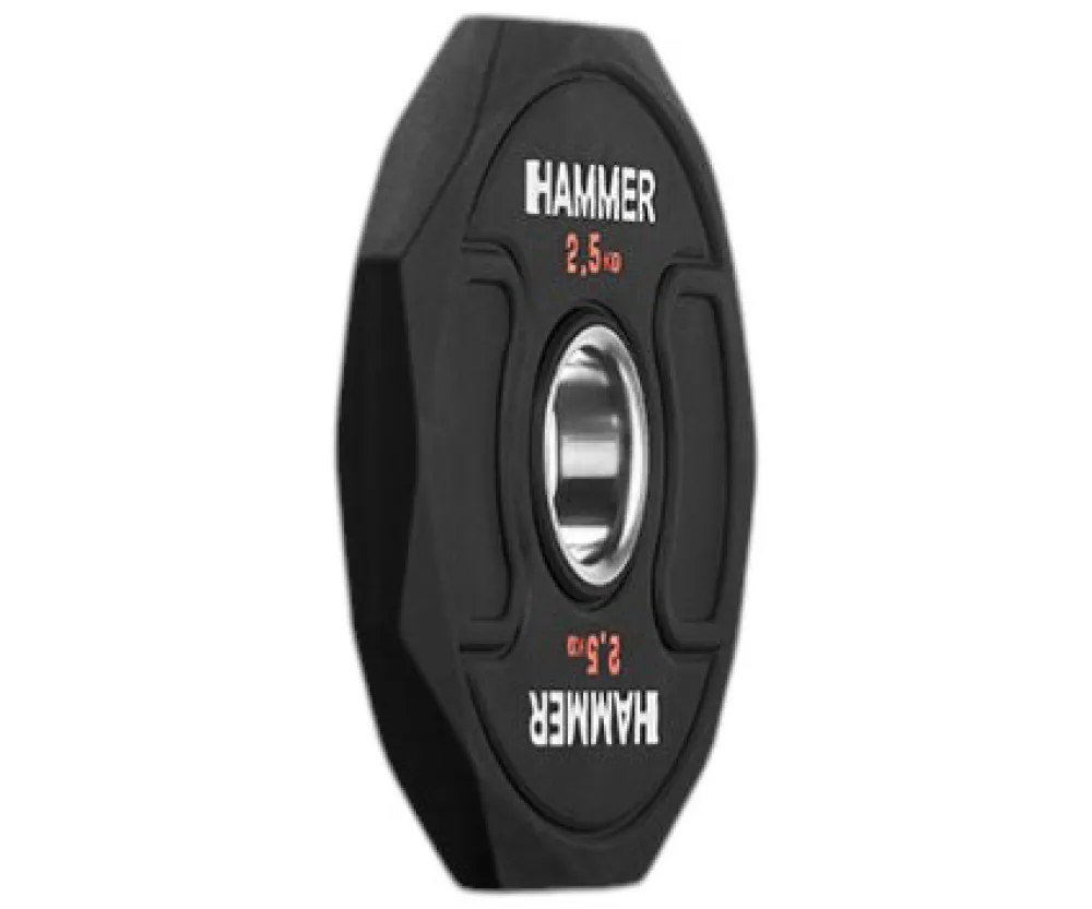 Диск олимпийский Ø50 мм 2,5 кг Hammer Olympic Octagon