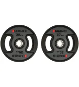 Диски олимпийские Ø50 мм 2 х 20 кг Hammer PU Weight Discs