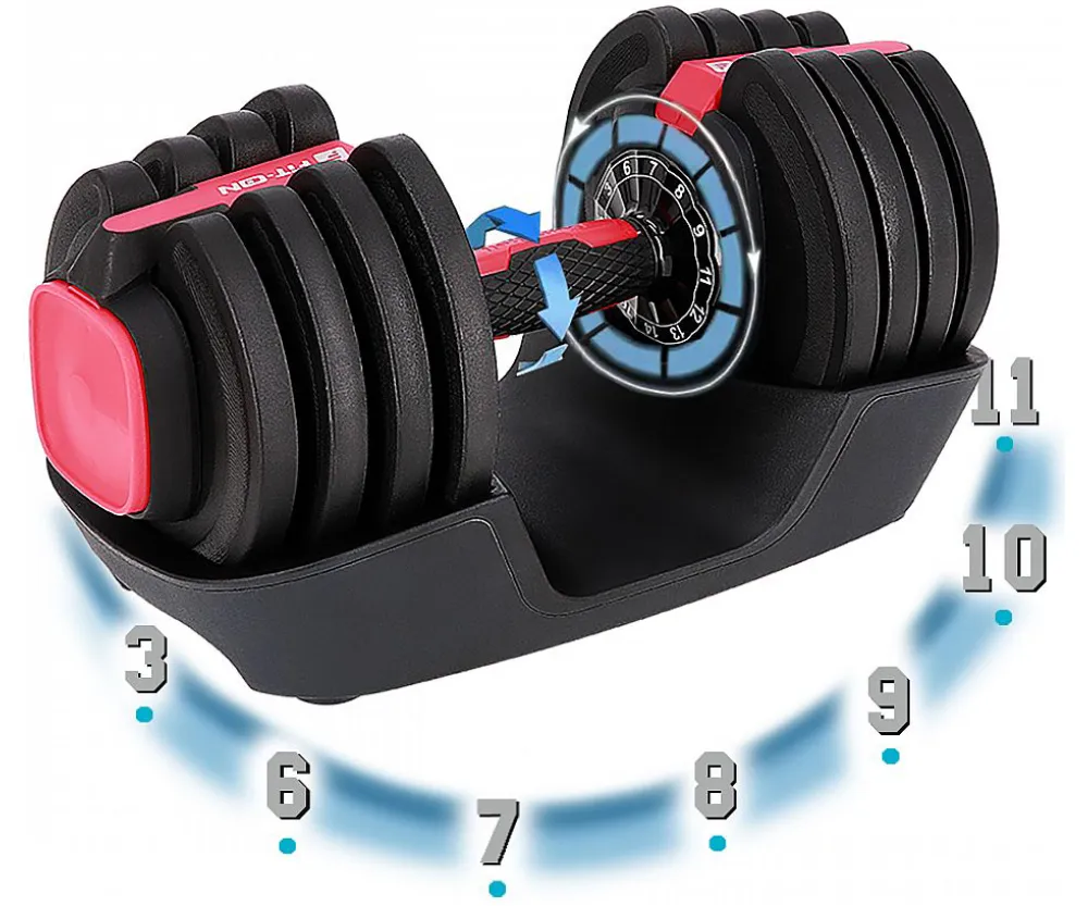 Гантели наборные касетные Fit-On Flex 1-18 кг, 2 шт