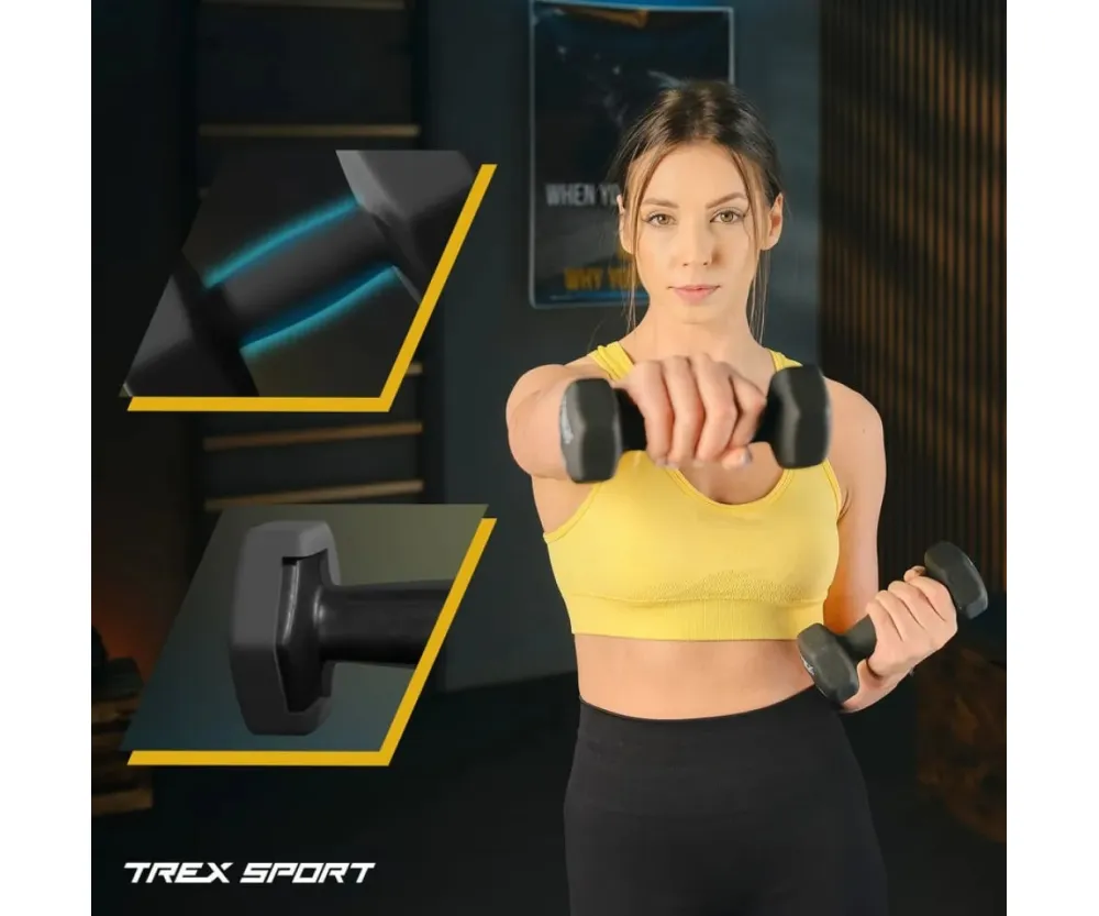 Гантели для фитнеса неопреновые 2 x 1 кг Trex Sport TX-010VD