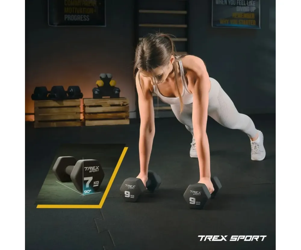 Гантели для фитнеса неопреновые 2 x 1 кг Trex Sport TX-010VD