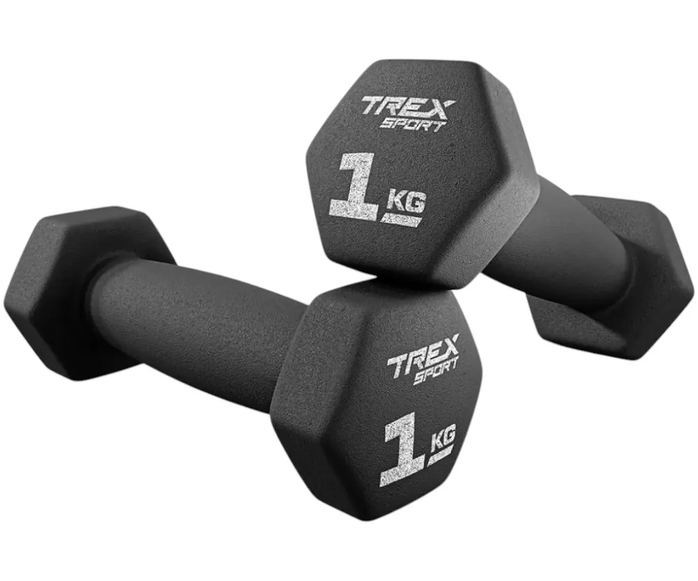 Гантели для фитнеса неопреновые 2 x 1 кг Trex Sport TX-010VD