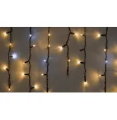Гирлянда внешняя Delux Icicle 75 LED 2x0.7m 18 flash теплый белый/черный бахрома IP44 EN 90020895