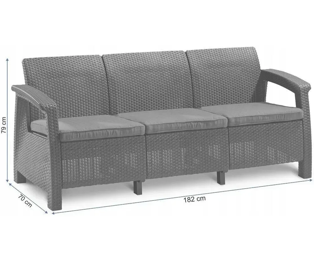 Диван для сада Keter Corfu Love Seat Max Коричневый