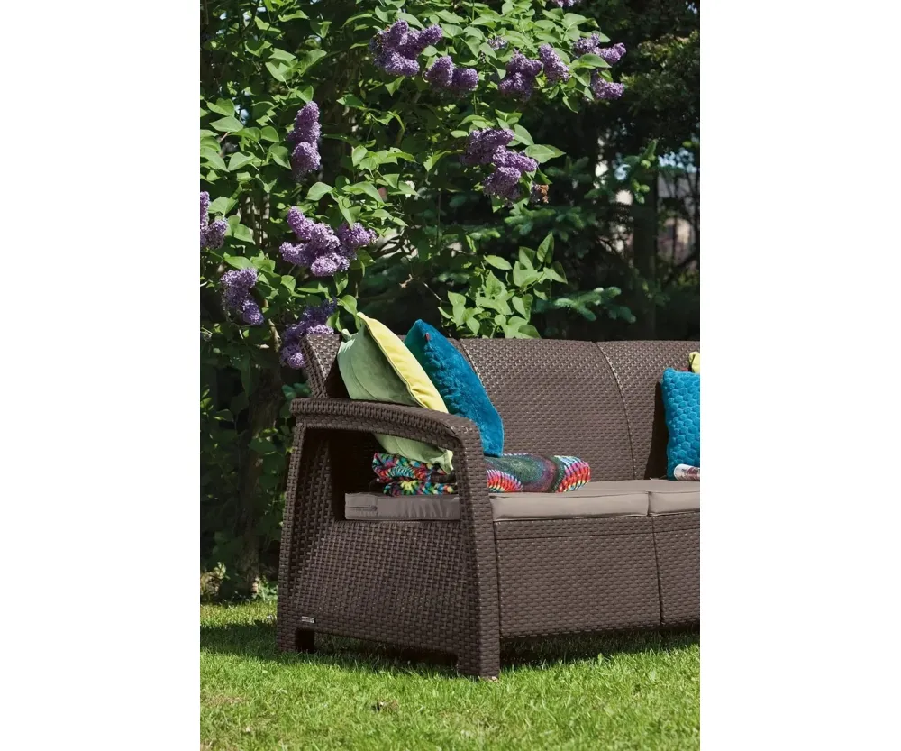 Диван для сада Keter Corfu Love Seat Max Коричневый