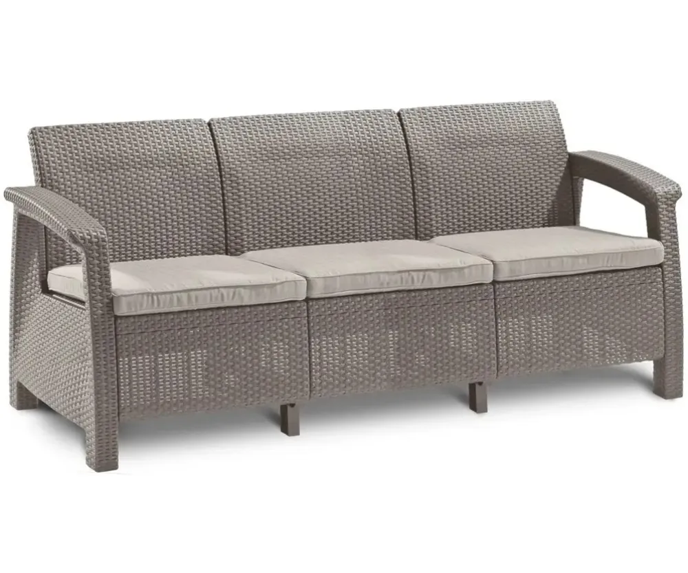 Набор пластиковой садовой мебели Keter Corfu Love Seat Max + Lyon Капучино