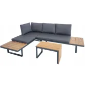 Комплект модульной садовой мебели Лофт 2 дивана + 1 стол Wood Light Серый
