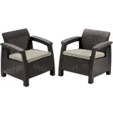 Комплект садовых кресел Keter Corfu Duo Set Коричневый