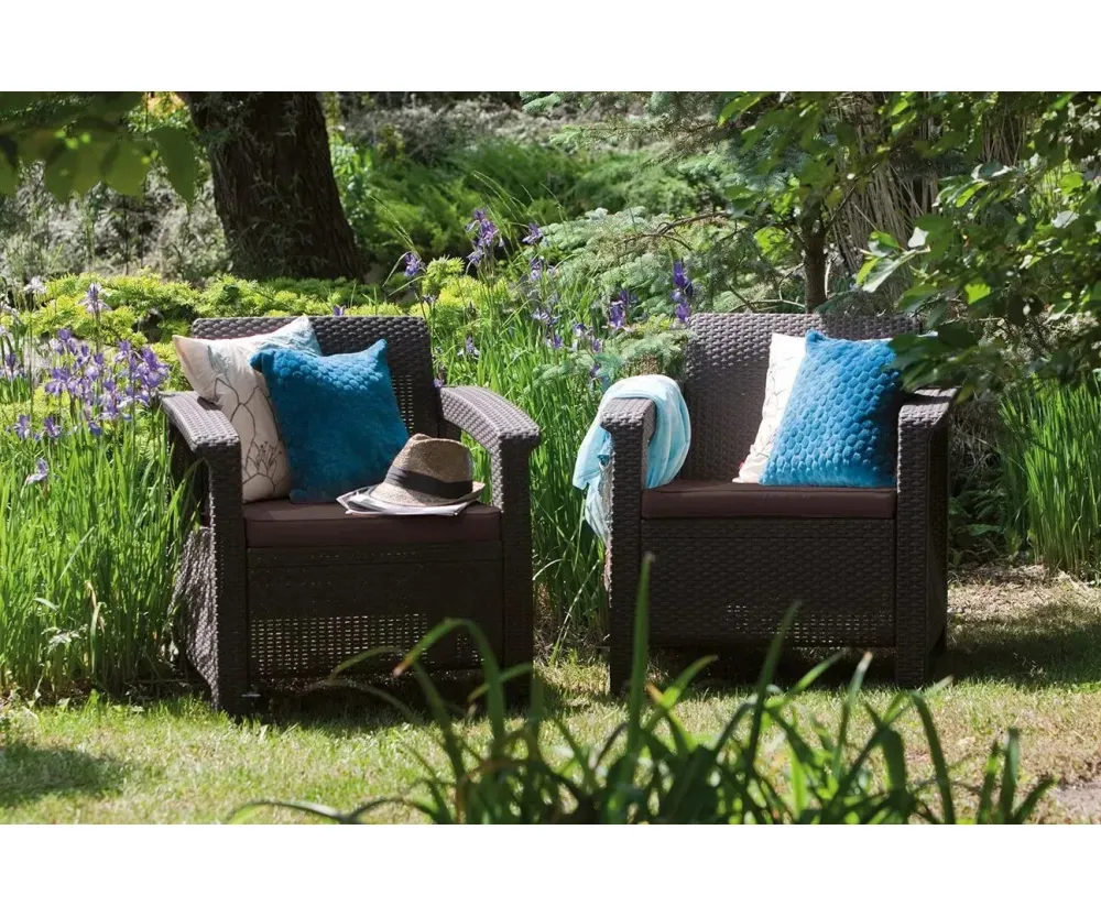 Комплект садовых кресел Keter Corfu Duo Set Коричневый