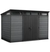 Садовый пластиковый домик 342х216 см Keter Cortina 11х7 259113 Темно-серый