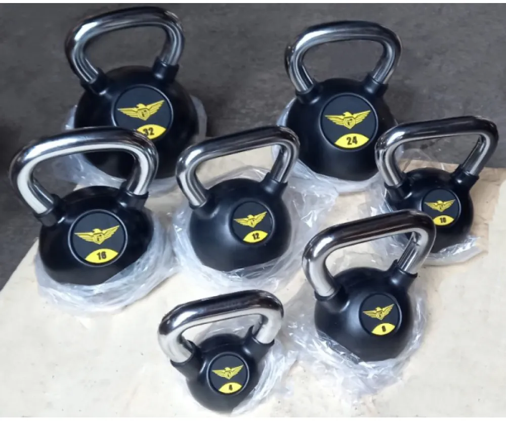 Гиря обрезиненная 12 кг с хромированной ручкой Fitnessport FDS-21-12-GR