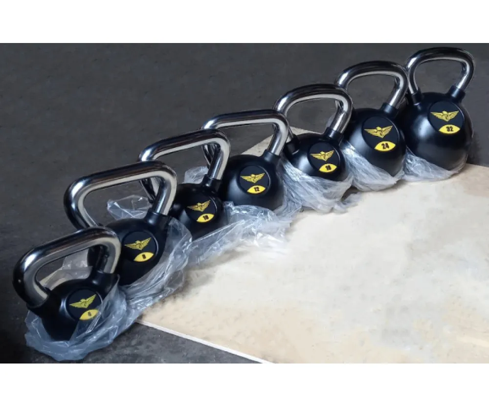 Гиря обрезиненная 4 кг с хромированной ручкой Fitnessport FDS-21-4-GR