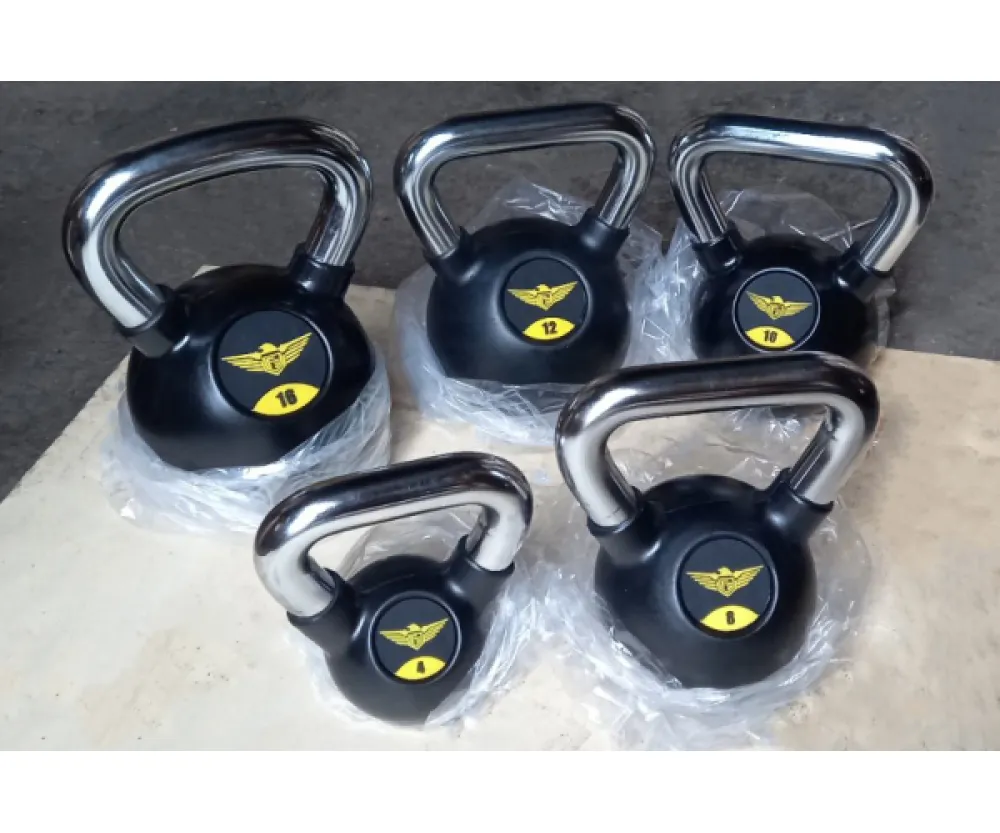 Гиря обрезиненная 8 кг с хромированной ручкой Fitnessport FDS-21-8-GR