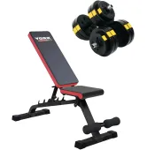 Набор гантели 2 x 13,5 кг со скамьей Aspire 280 FID Besport PowerPro
