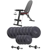 Набор Elitum Titan со скамьей HS-1030 F + гантели 2 x 26 кг