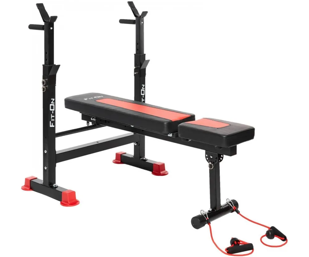 Скамья тренировочная Fit-On FN-S101 + штанга 50 кг