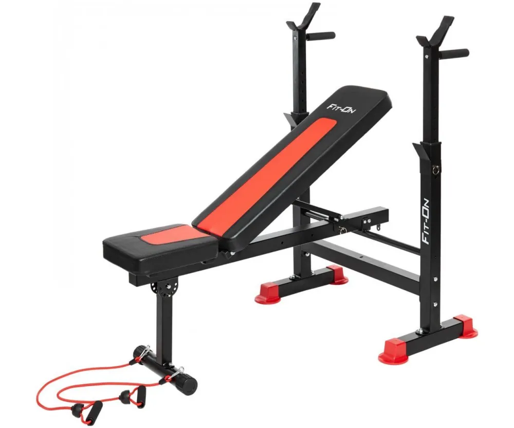 Скамья тренировочная Fit-On FN-S101 + штанга 50 кг