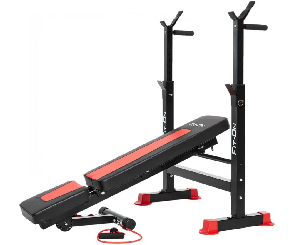 Скамья тренировочная Fit-On FN-S101 + штанга 50 кг
