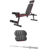  Набор Hop-Sport Premium 39 кг со скамьей HS-2040 HB + штанга