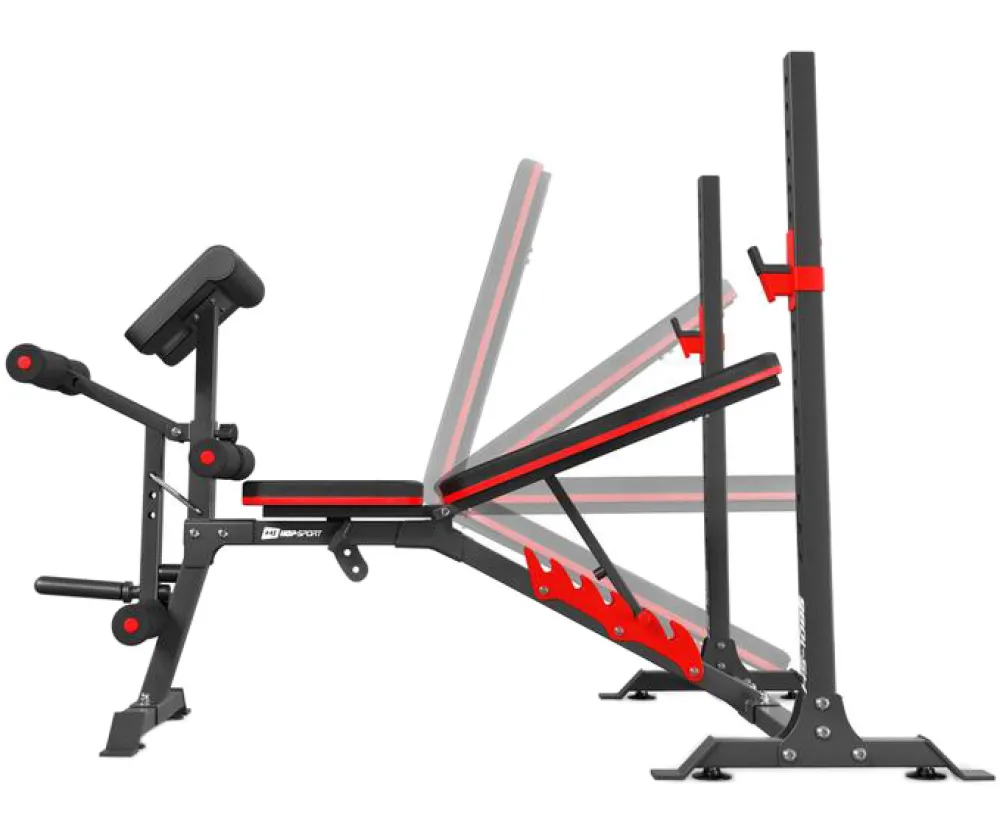 Набор Hop-Sport Premium 38 кг со скамьей HS-1095 + штанга и гантели