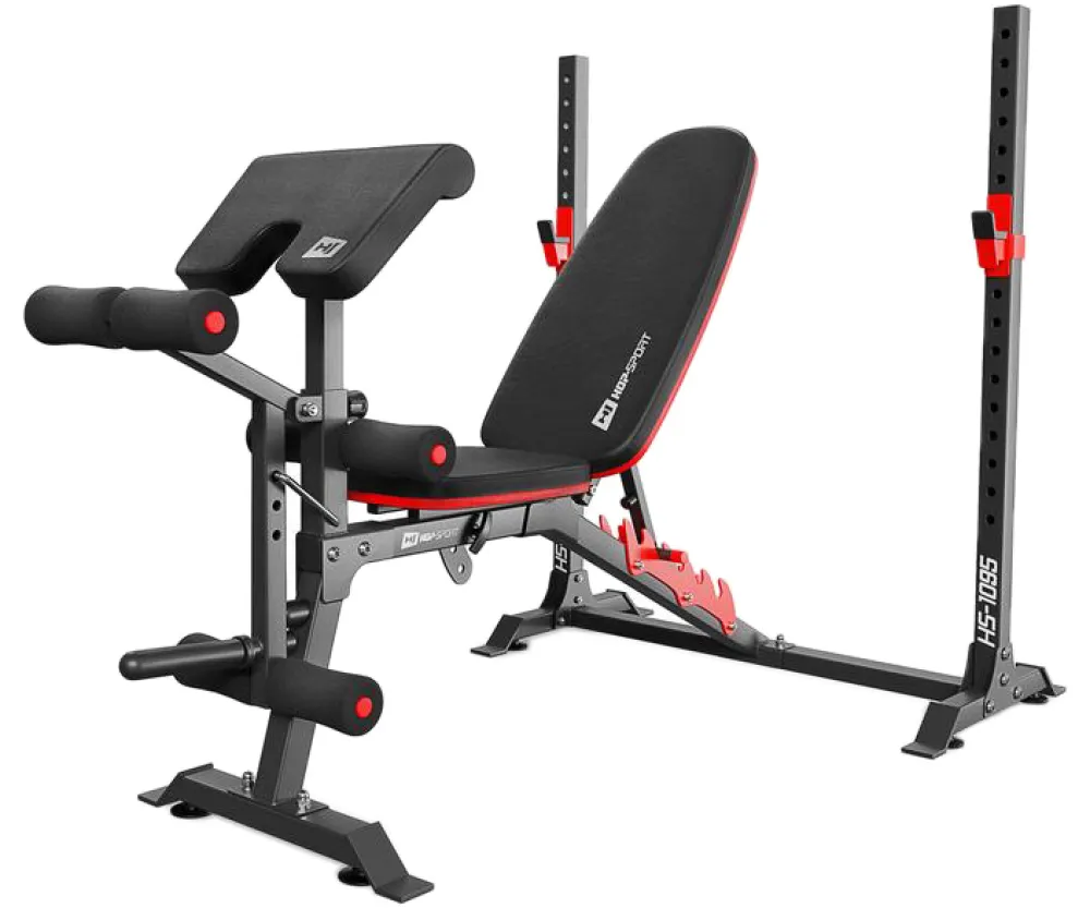 Набор Hop-Sport Premium 38 кг со скамьей HS-1095 + штанга и гантели