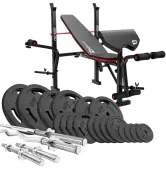 Набор Hop-Sport Strong 146 кг со скамьей HS-1055