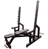 Скамья Black Rock со стойками + штанга и олимпийский гриф 105 кг RN-Sport