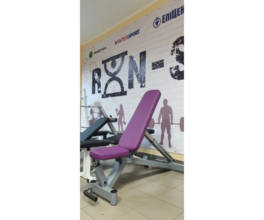 Скамья Black Rock со стойками + набор дисков 120 кг RN-Sport