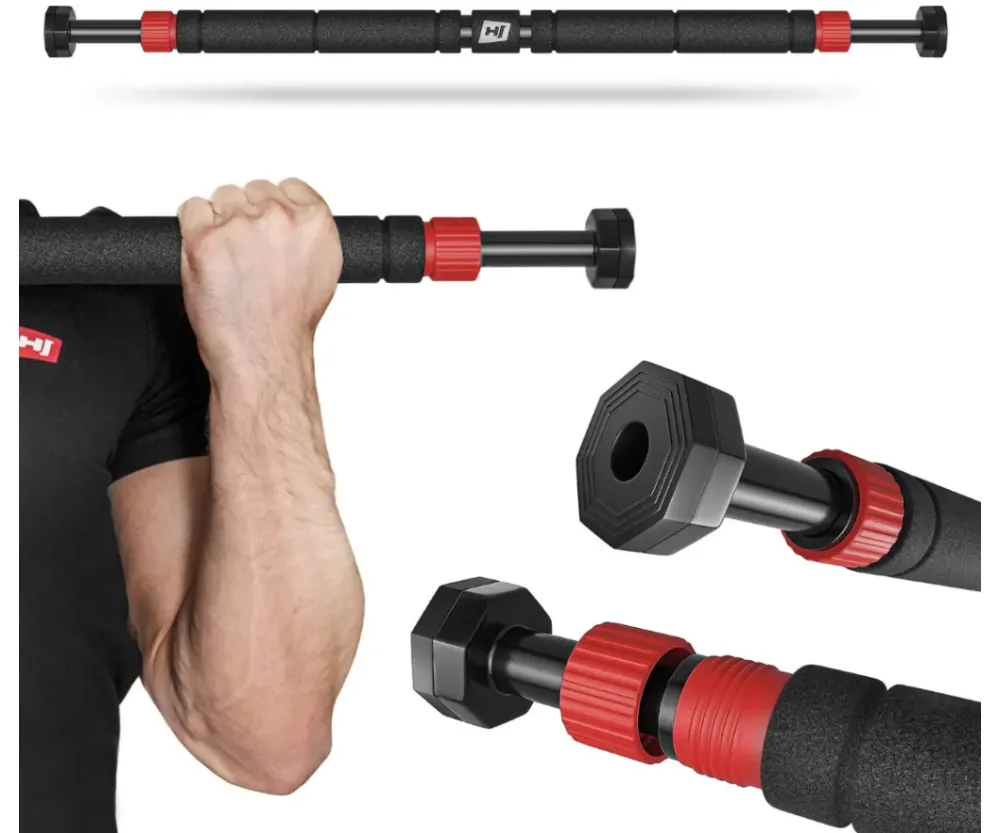 Турник раздвижной Hop-Sport HS-M050DP черно-красный