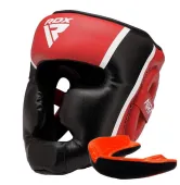 Боксерский шлем RDX AURA PLUS T-17 Red/Black S (капа в комплекте)