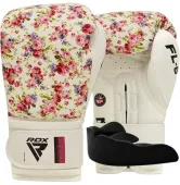 Боксерские перчатки RDX FL-6 WHITE- (капа в комплекте)