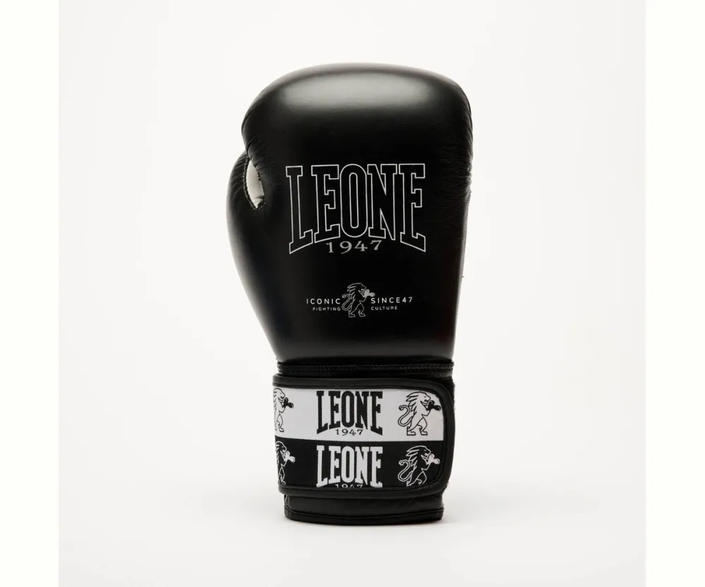 Боксерські рукавиці Leone GN208 ICONIC Black  (бинти 4 м. в комплекті)
