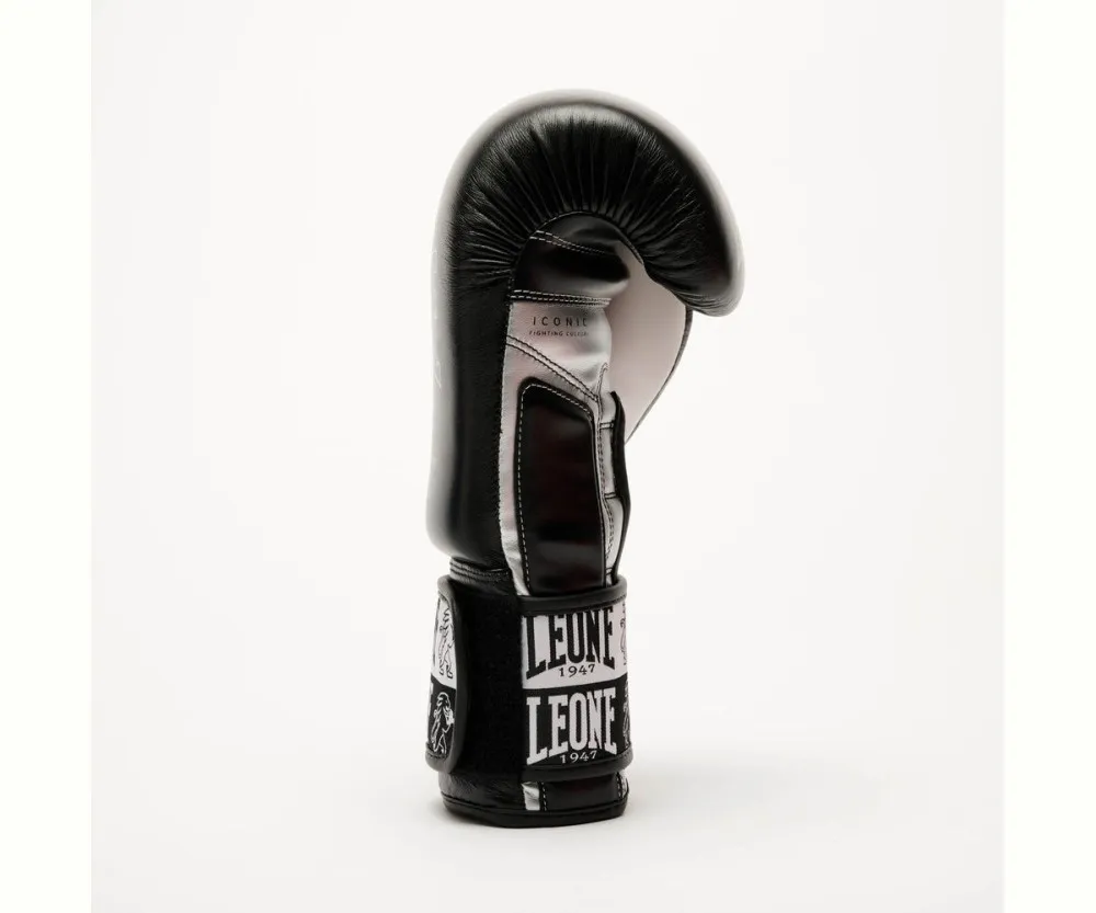 Боксерські рукавиці Leone GN208 ICONIC Black  (бинти 4 м. в комплекті)