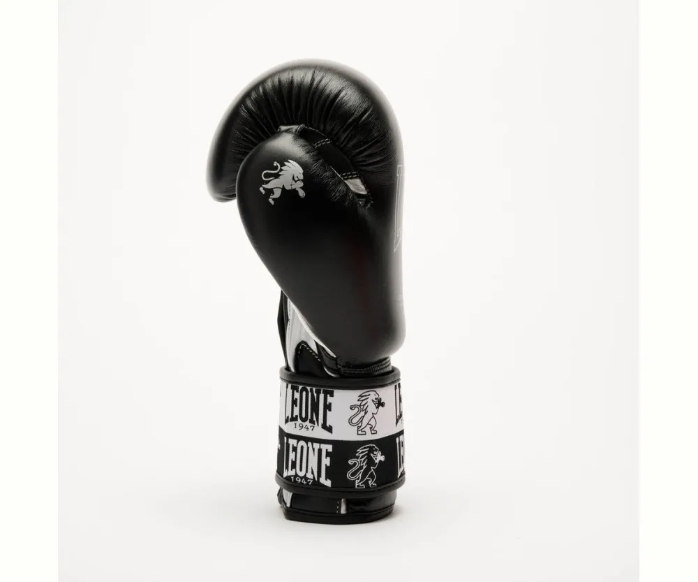 Боксерські рукавиці Leone GN208 ICONIC Black  (бинти 4 м. в комплекті)