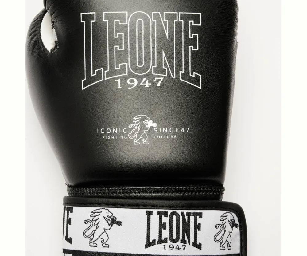 Боксерські рукавиці Leone GN208 ICONIC Black  (бинти 4 м. в комплекті)