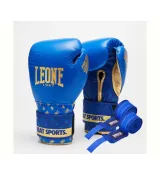 Боксерські рукавиці Leone GN220 DNA Blue  (бинти 4 м. в комплекті)