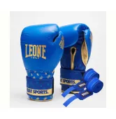Боксерські рукавиці Leone GN220 DNA Blue  (бинти 4 м. в комплекті)